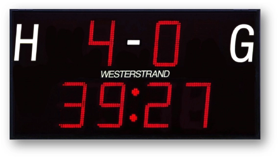 elektronisch scorebord voor voetbal, korfbal, hockey, rugby