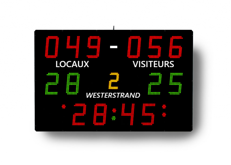 Basic elektronisch scorebord voor zaalsporten basketbal, volleybal, handbal, waterpolo, zaalvoetbal, ijshockey