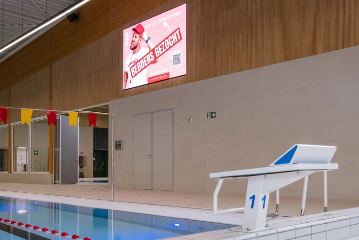 LED scherm voor zwembad, startblokken zwemmen