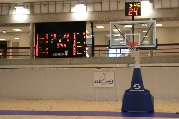 scorebord en shotklok basketbal