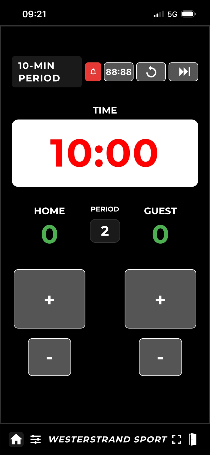 bediening voor 3x3 basketbal via GSM applicatie
