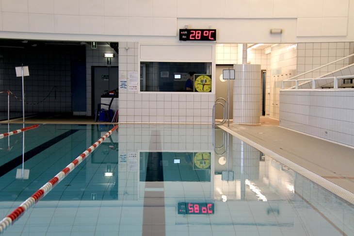 weergave temperatuur en vochtigheid zwembad